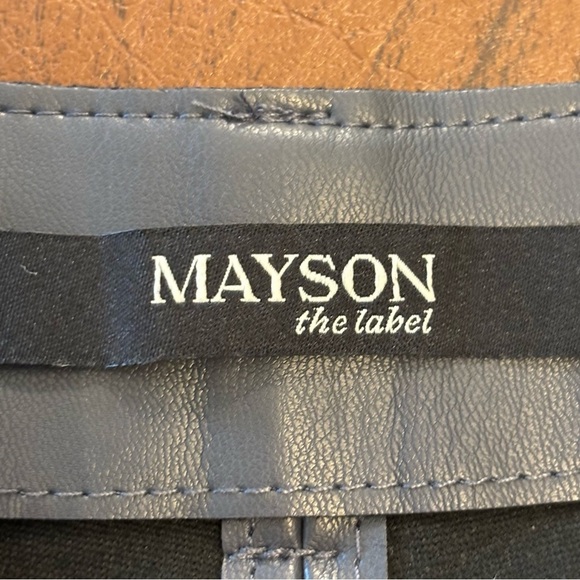 Mayson the Label Vegan Leather Pleat Front Tapered Pants in Periscope Size 2 - Picture 6 of 9